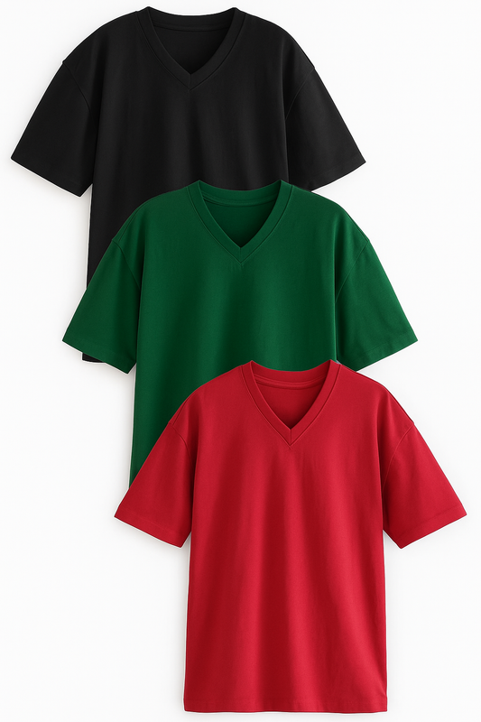 V-neck Oversize T-shirt 3pk