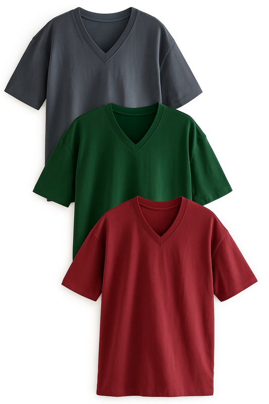 V-neck Oversize T-shirt 3pk