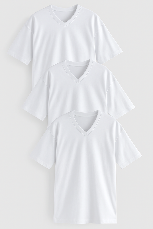 V-neck Oversize T-shirt 3pk