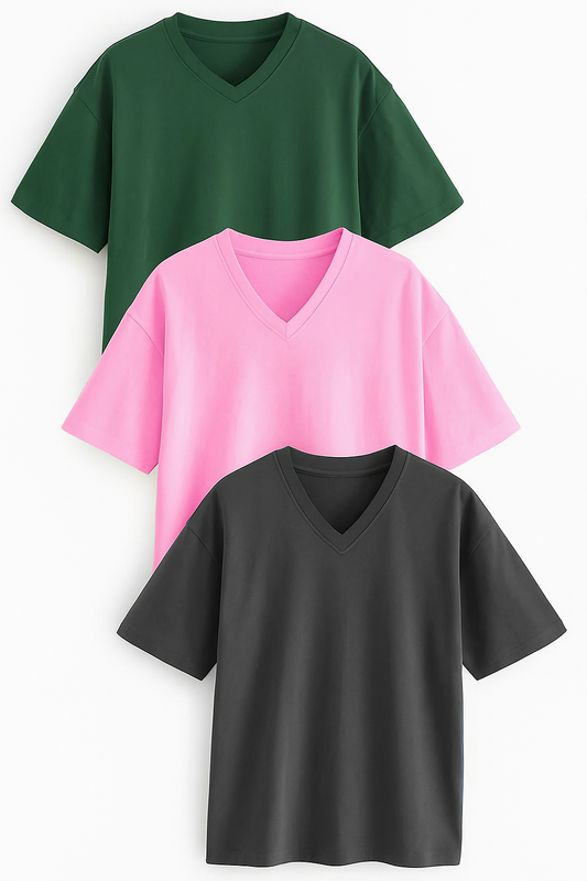 V-neck Oversize T-shirt 3pk