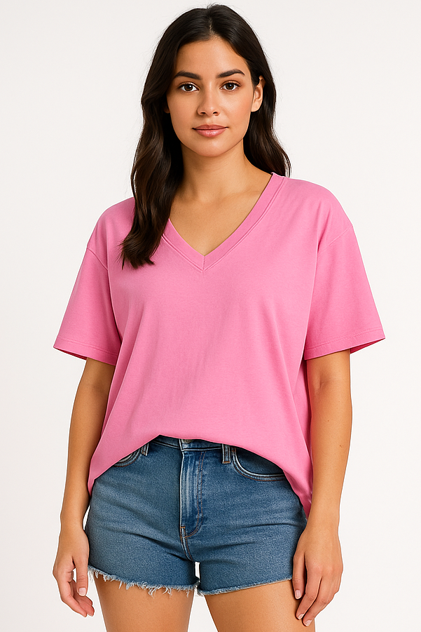 V-neck Women Oversized T-shirt HB