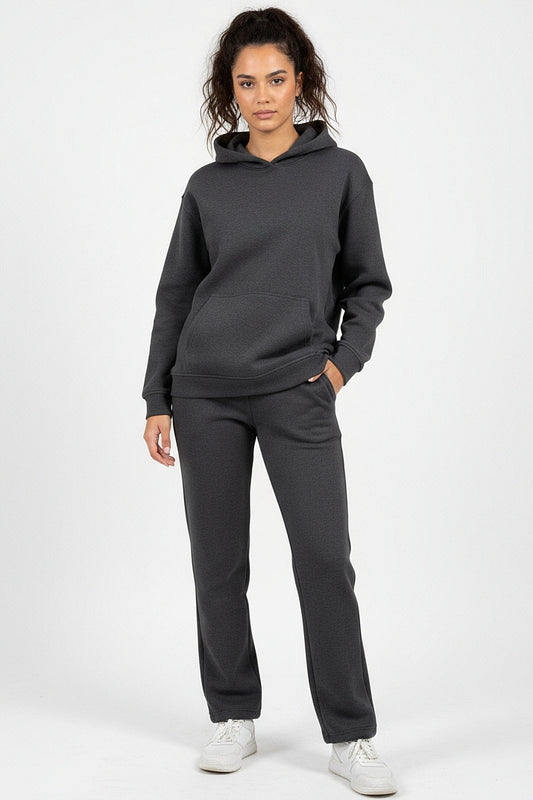 Hoodie + Straight Leg Sweat Pants Sets