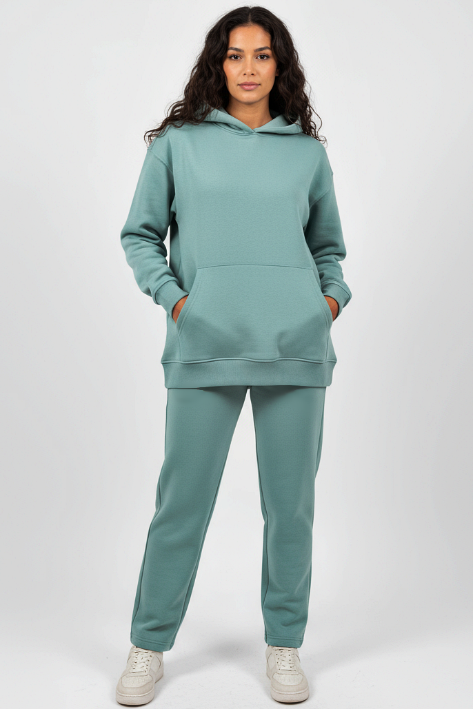 Hoodie + Straight Leg Sweat Pants Sets
