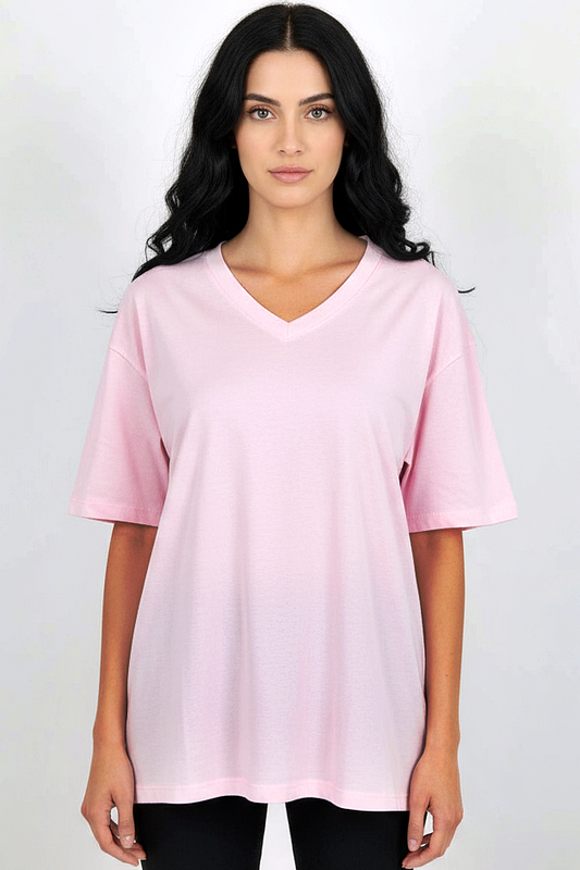 V-neck Women Oversized T-shirt HB