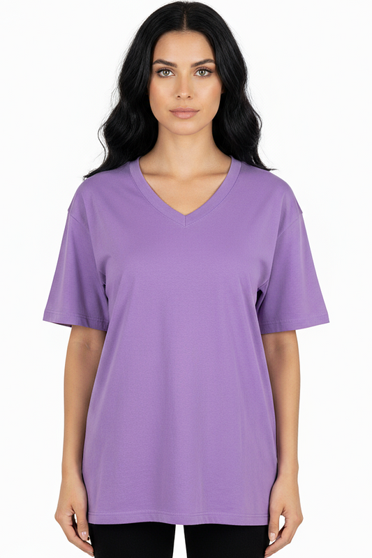 V-neck Women Oversized T-shirt HB