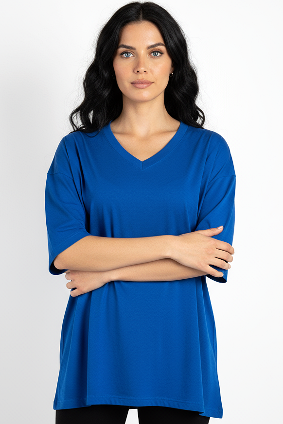 V-neck Women Oversized T-shirt HB