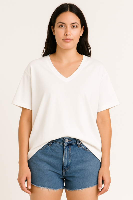 V-neck Women Oversized T-shirt HB
