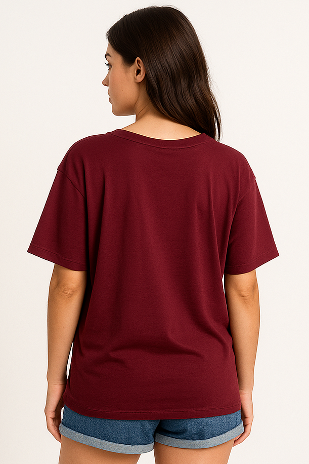 V-neck Women Oversized T-shirt HB