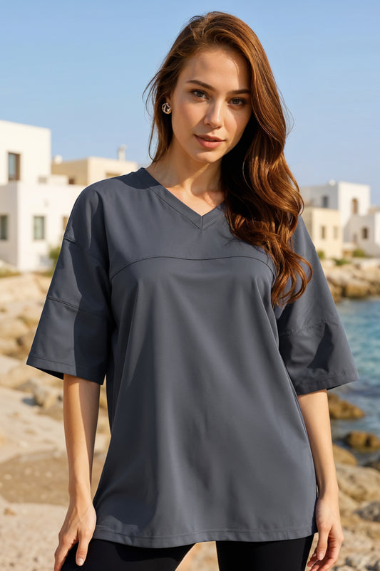 Middle Cut V Neck