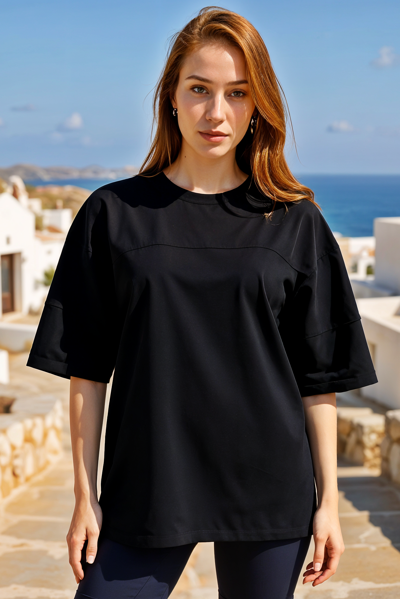 Middle cut Oversized  T-shirt