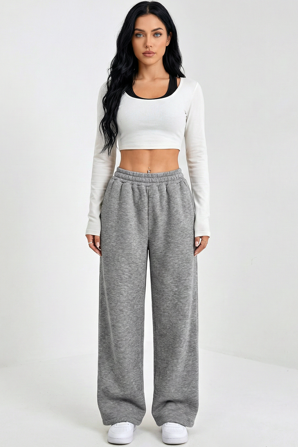 Wide Leg Fleece Lined Sweatpants