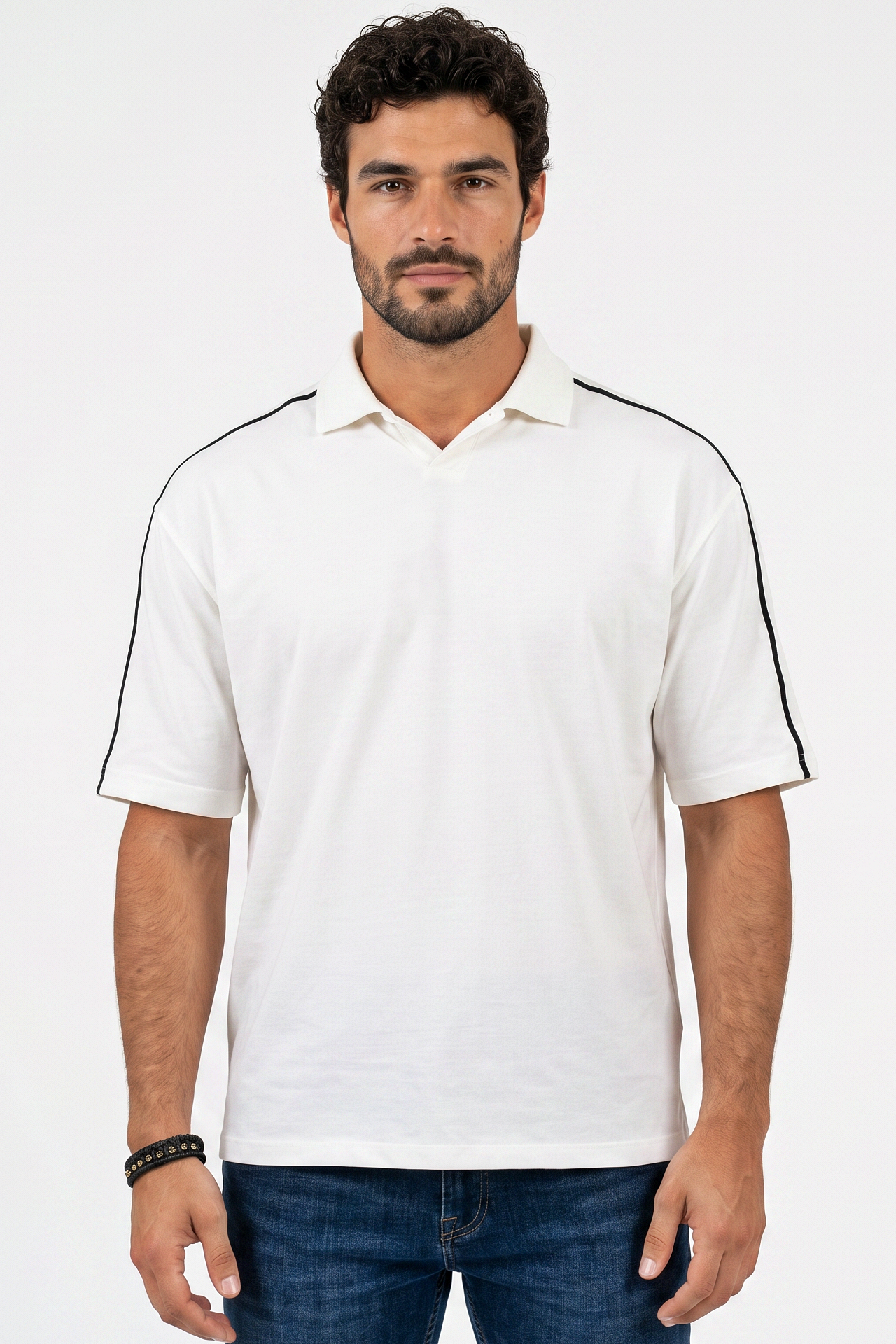 Pack of 3 V-neck Collar Tee Mix - Offwhite