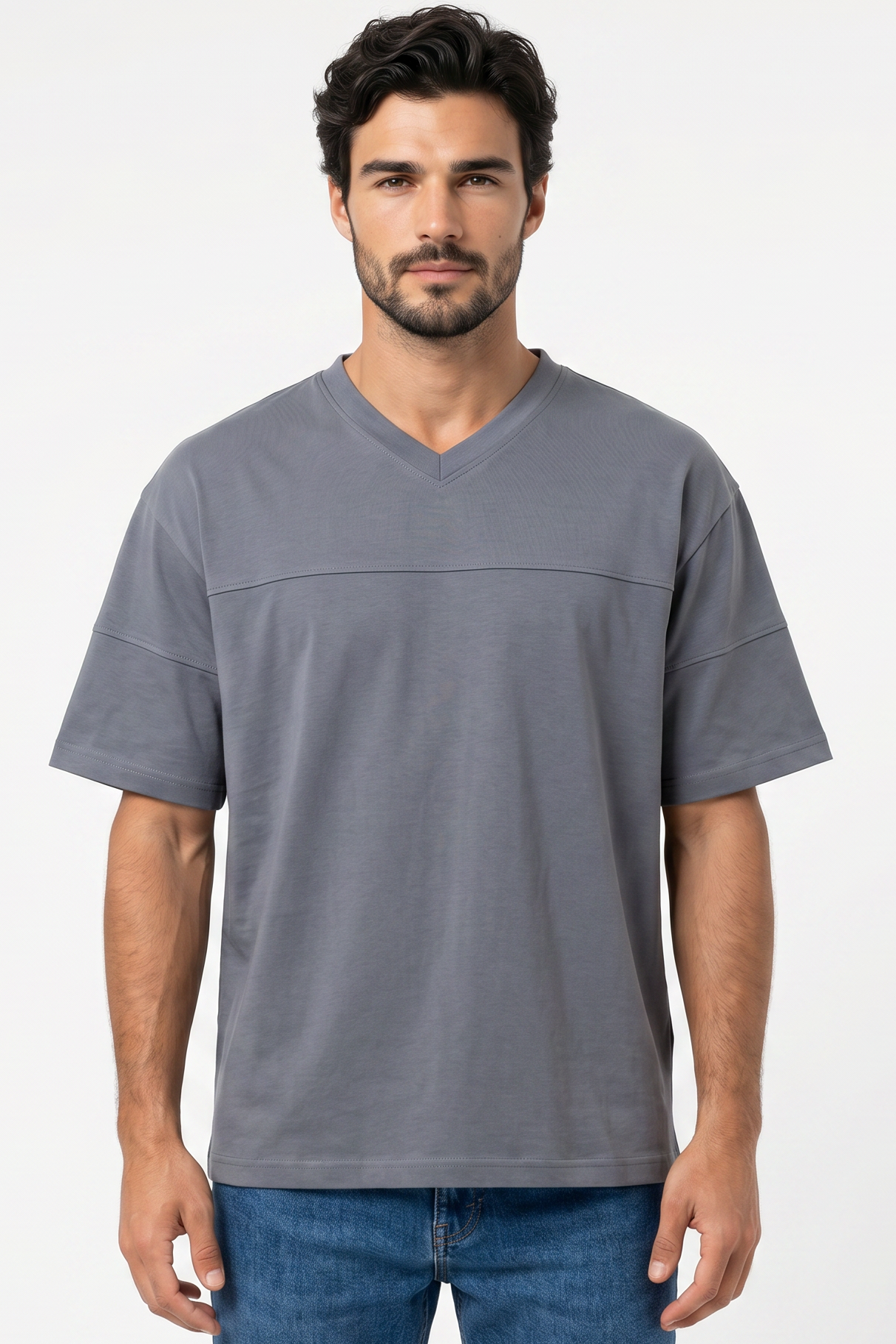 V-Neck Panelled Tee