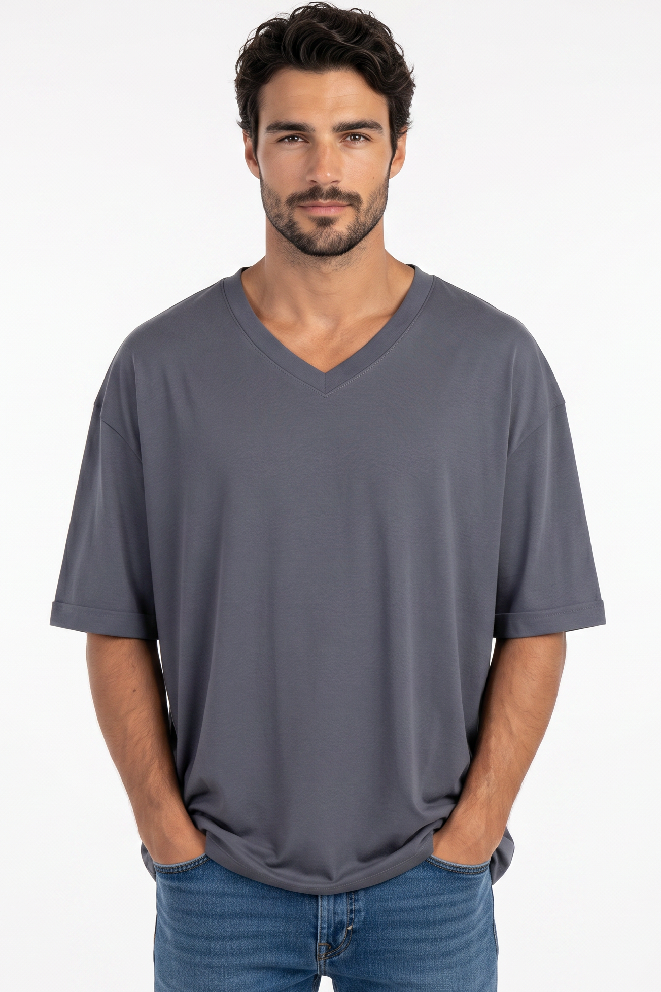 Pack of 3 V-neck Tee Mix - Dark Grey