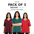 Pack of 3 V-neck Women Tee Mix hero