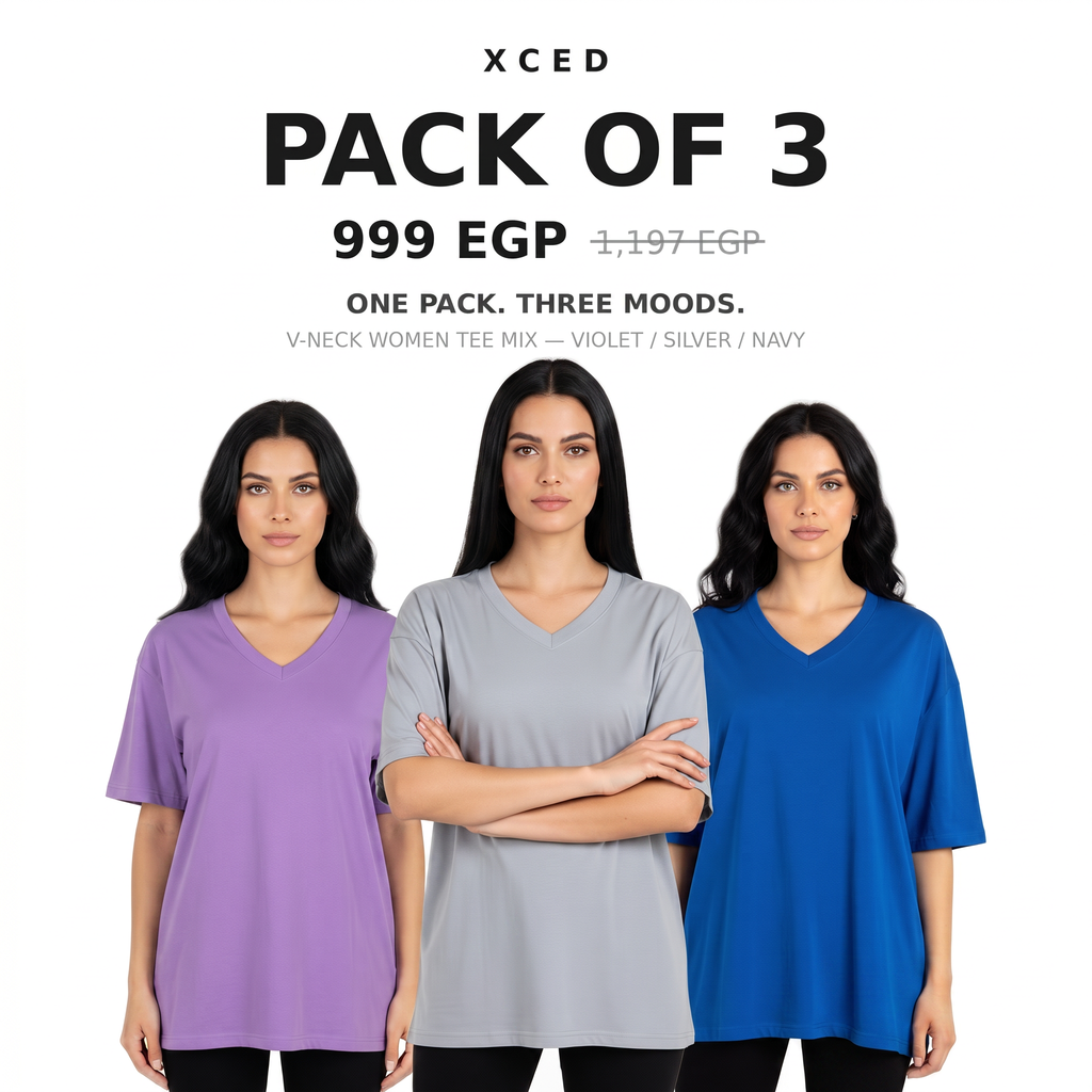 Pack of 3 V-neck Women Tee Mix hero