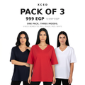 Pack of 3 V-neck Women Tee Mix hero